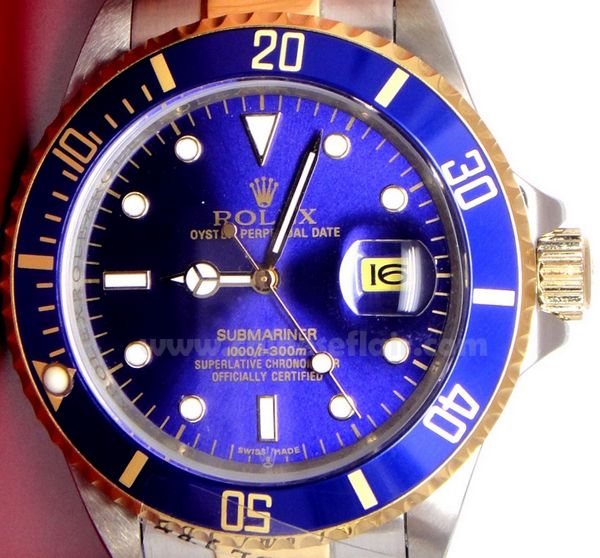 Rolex 2 Tone Submariner Blue Face Replica Watches 40mm